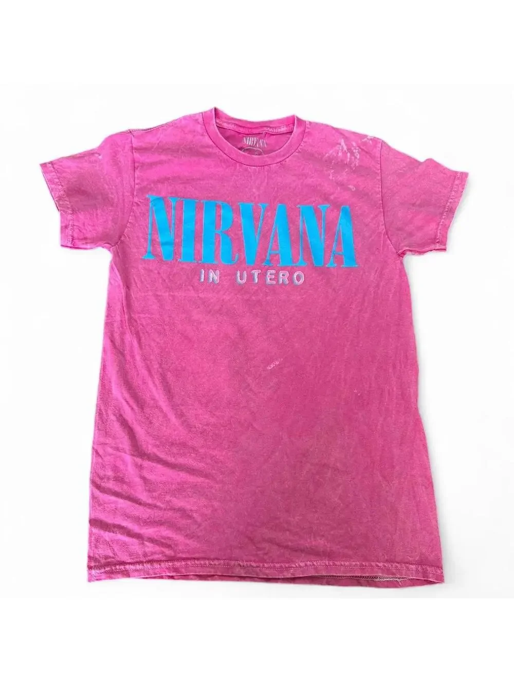 NIRVANA In Utero Pink Bleach Dye Tee - Small